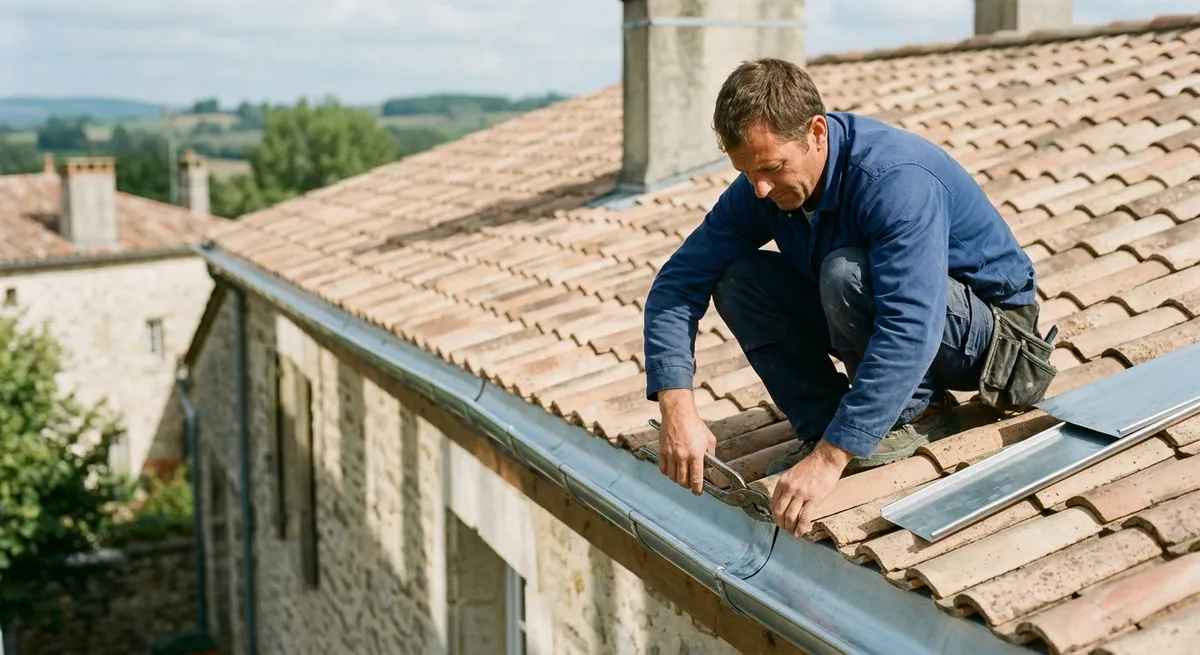 Pose de gouttière et chéneau en zinc